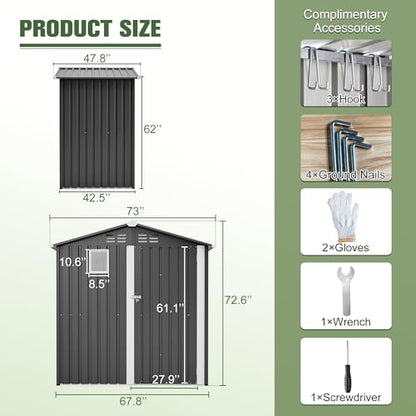 6x4 FT Outdoor Storage Shed