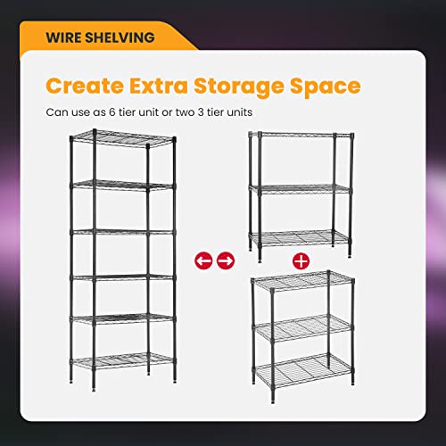 Adjustable Wire Shelving Storage Shelves Heavy Duty Shelving Unit for Small Places Kitchen Garage