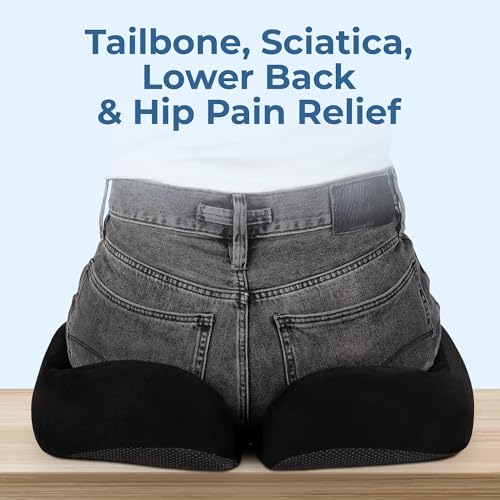 Seat Cushion Memory Foam Chair Cushion for Tailbone Pain Relief