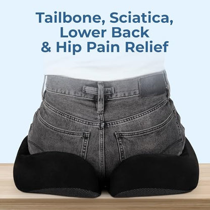 Seat Cushion Memory Foam Chair Cushion for Tailbone Pain Relief