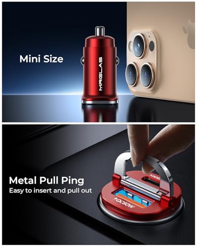 Upgraded】 125W USB C Car Charger Super Fast Charging for iPhone 17