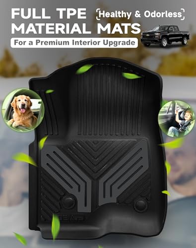 Color TPE Floor Mats for Chevrolet Silverado 2019