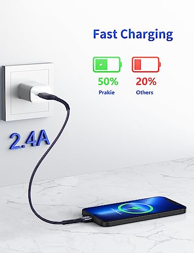 Short iPhone Charger Cable 1FT 2Pack Apple MFi Certified USB Lightning (6 Foot)