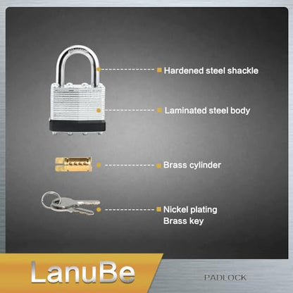 Laminated Keyed Alike Padlock 24 Pack 1.6 (24 Count)