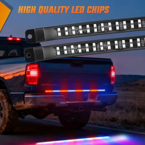 49 Inch Emergency Strobe Light Strips with Controller Red Blue