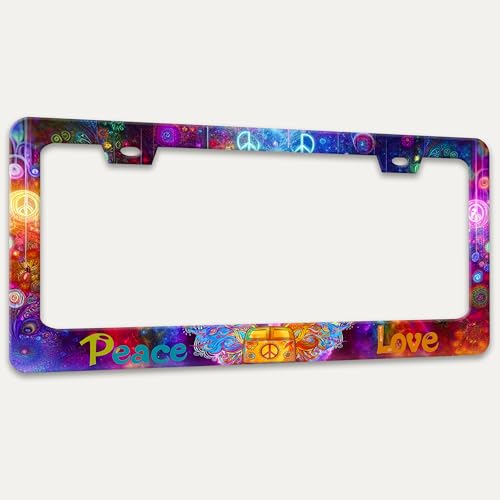 Peace and Love License Plate Frame Peace Symbol License Plate Holders