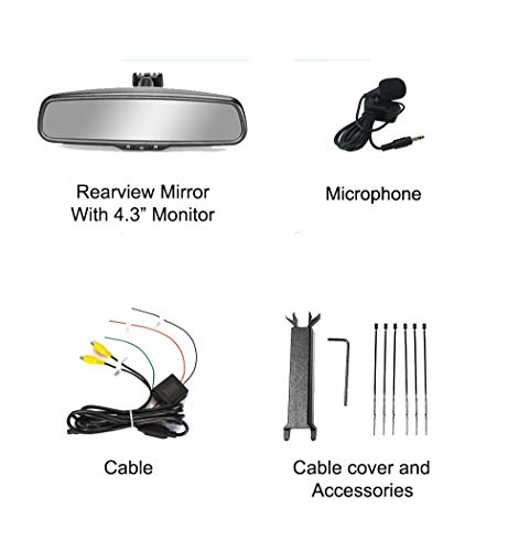 10.5" OEM Rear View Mirror with 4.3" LCD Screen + Bluetooth Enabled