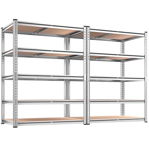 2020LBS Garage Shelving Heavy Duty Metal Shelving 5 Tier Storage Shelves (2 Count)