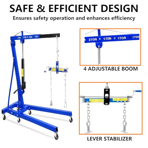 2 Ton Hydraulic Engine Hoist with Lever Stabilizer