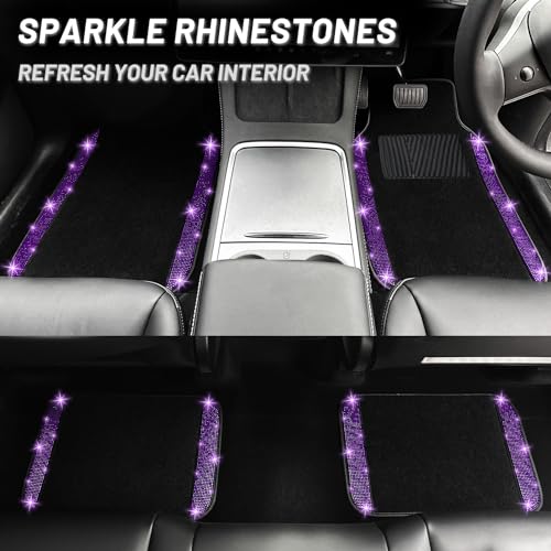 Purple Violet Bling Car Floor Mats Full Set