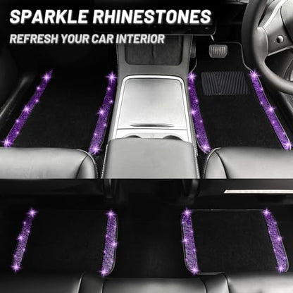 Purple Violet Bling Car Floor Mats Full Set