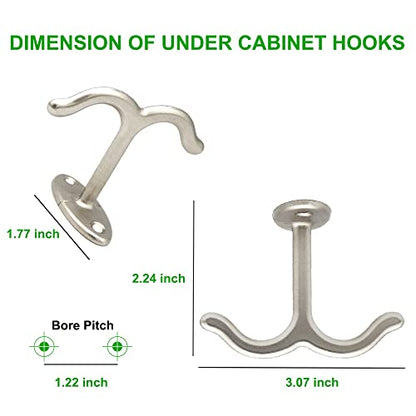 10 Pcs Zinc Alloy Ceiling Double Hook Cabinet Wardrobe Coat Towel Hat Hook Hooks Under Cabinet Shelf (10 Count)