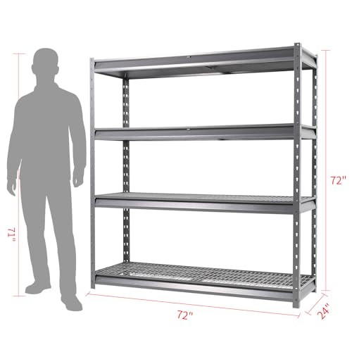 The Atlas 72" W Heavy Duty Garage Shelving Load 8000 Lbs