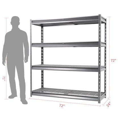 The Atlas 72" W Heavy Duty Garage Shelving Load 8000 Lbs