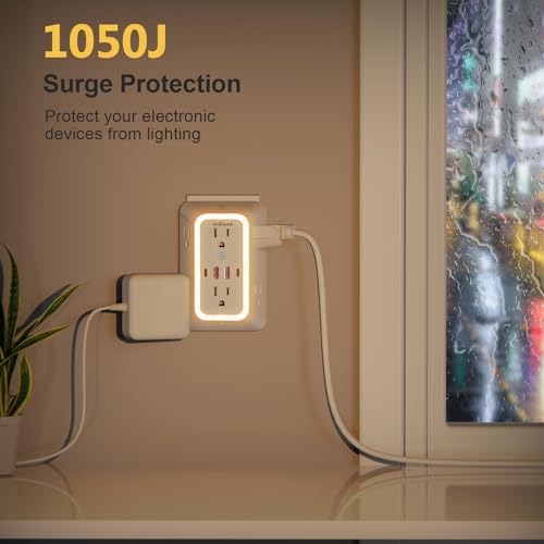 Wall Outlet Extender with Night Light