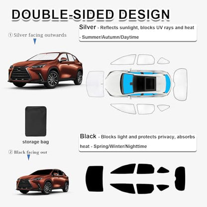 8pcs Thicken Sun Shades for Lexus NX 2022 (8 Count)