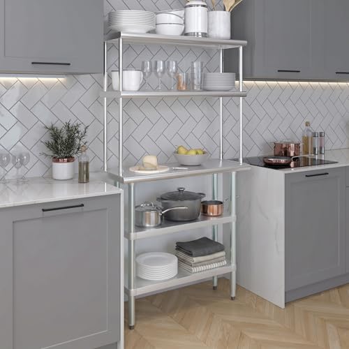Stainless Steel Work Table with 2 Shelves