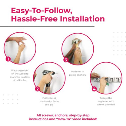 EXTRA GRIP Mop & Broom Holder Wall Mount (2 Count)