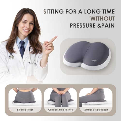 Car Seat Cushion and Back Support for Car Ultrathick Memory Foam Office Chair Cushions with Lumbar Support Pillow for Sciatica & Back & Tailbone Pain Relief
