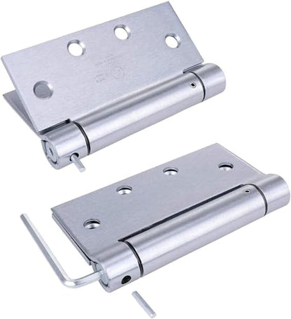 2 Pack 4.5"x4.5" Brushed Satin Chrome Self Closing Reversible Door Hinge (2 Count)