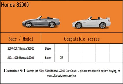 7 Layers Waterproof Car Cover for Honda S2000 1999