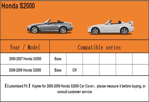 6 Layers Waterproof Car Cover for Honda S2000 1999