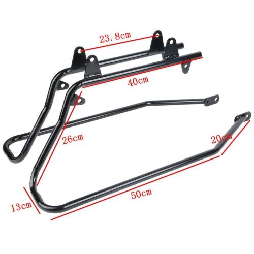 Motorcycle Hard Saddlebags with Black Conversion Brackets Fit For Harley Softail Deluxe Heritage Softail 1984 (2 Count)