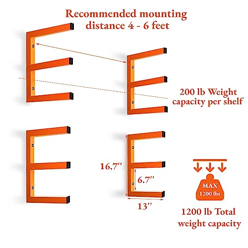 Lumber Storage Rack Wall Mounted (4 Count)