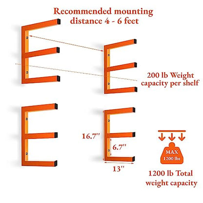Lumber Storage Rack Wall Mounted (4 Count)