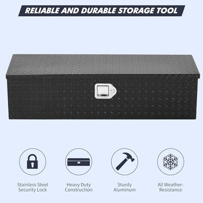 35 x 15 x 14 in Aluminum Truck Bed Toolbox with Sliding Shelf
