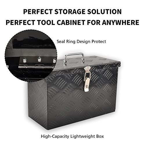 16 Inch Aluminum Tool Box 5 Bar Tread ToolBox for Truck Bed Car Outdoor
