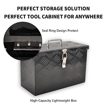 16 Inch Aluminum Tool Box 5 Bar Tread ToolBox for Truck Bed Car Outdoor