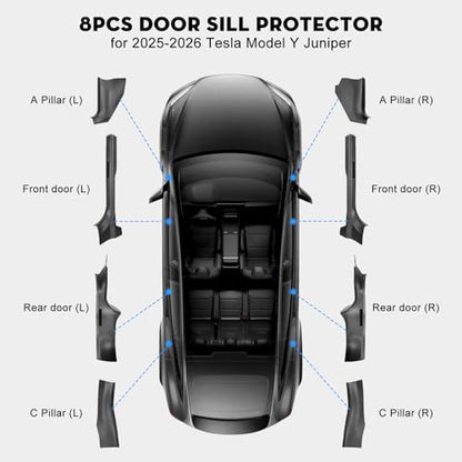 8PCS Door Sill Protector for Tesla Model Y Juniper [Anti (8 Count)