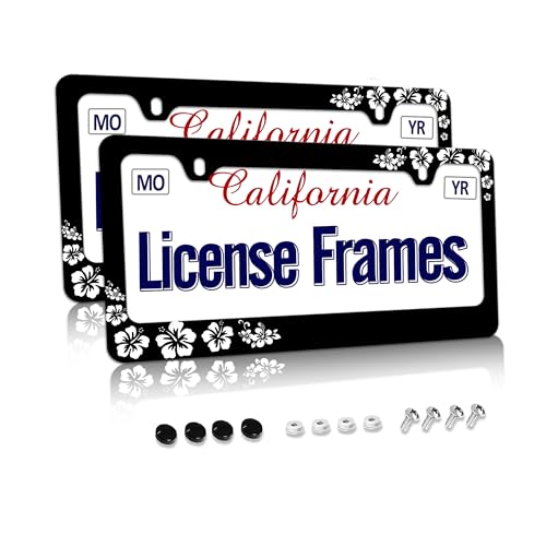 Hibiscus Flower License Plate Frame Hibiscus License Plate Holder Floral License Plate Covers tag Frame
