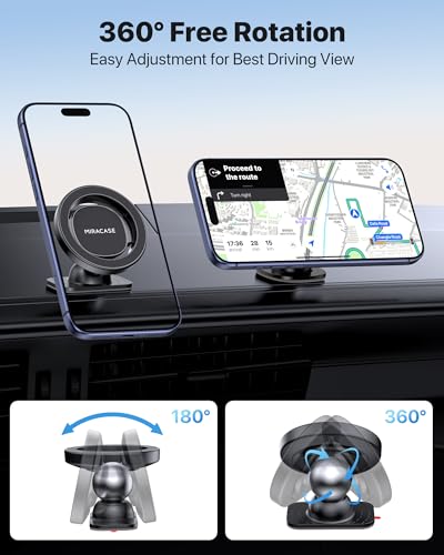 Latest Upgrade for MagSafe Car Mount [33+LBS Strong Suction & 2200gf Magnetic] Small Phone Holders for Your Car Dashboard