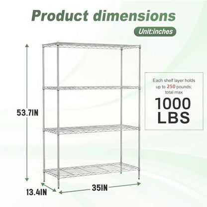 4 Tier Wire Shelving Unit