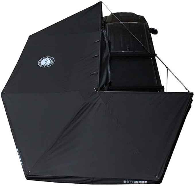 Overland Vehicle Systems - XD Nomadic 270 - Awning Wall 2 W/Black Out, Passenger Side, Grey Hex, Black Trim W/Storage Bag