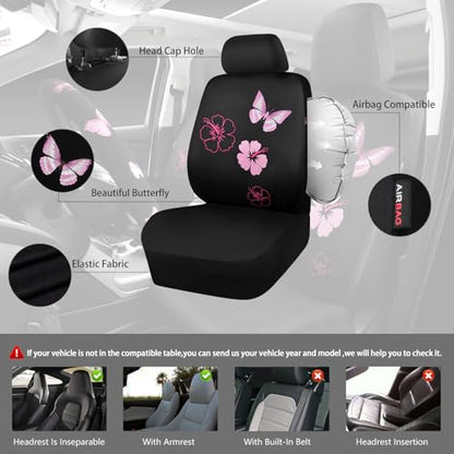 Universal Cloth Butterfly Car Seat Covers Full Set