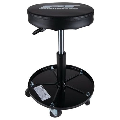 W85008 Pneumatic Rolling Shop Stool Seat Black