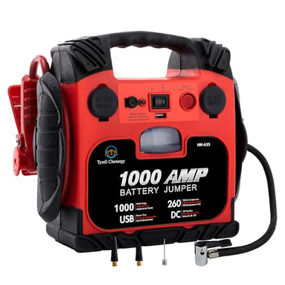 Car Battery Jump Starter with Air Compressor Portable Tire Inflator