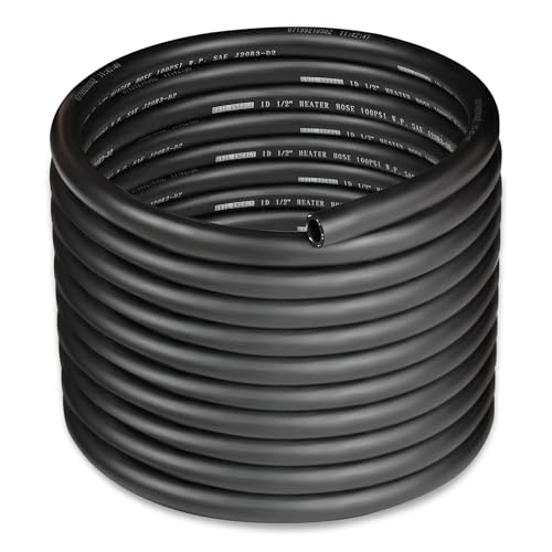 1 2" Heater Hose Coolant Radiator Straight 100PSI SAE 20R3 25FT Black