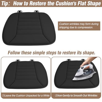 2PCS Car Seat Cushion Pad 1.2" Thick Comfort Seat Protector for Car Driver Seat Office Chair Home Use Memory Foam Seat Cushion with Non Slip Bottom (2 Count)