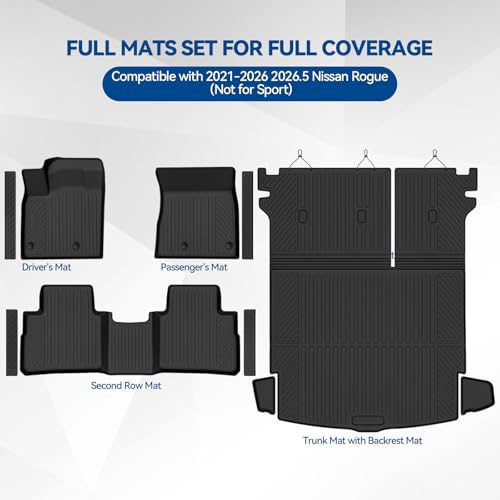Custom Fit Floor Mats for Nissan Rogue 2021