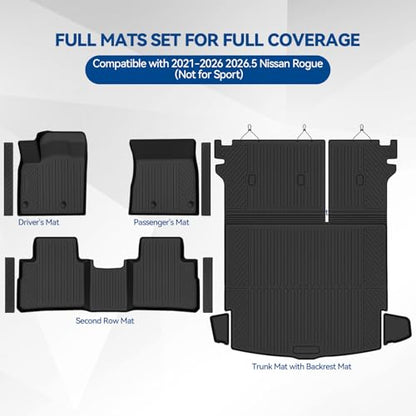 Custom Fit Floor Mats for Nissan Rogue 2021