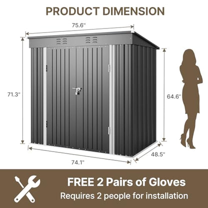 6' x 4' Outdoor Storage Shed