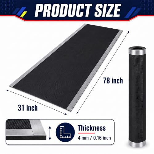 Motorcycle Mat Garage Floor Rug Washable Parking Mats for Garage Floors Non Slip Oil Absorbent Pad Rubber Backing Layer Protects Floor
