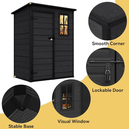 5x3 FT Outdoor Storage Shed with Reinforced Floor & Window