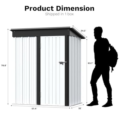 Outdoor Storage Shed 5 x 3 ft. Utility Tool Shed