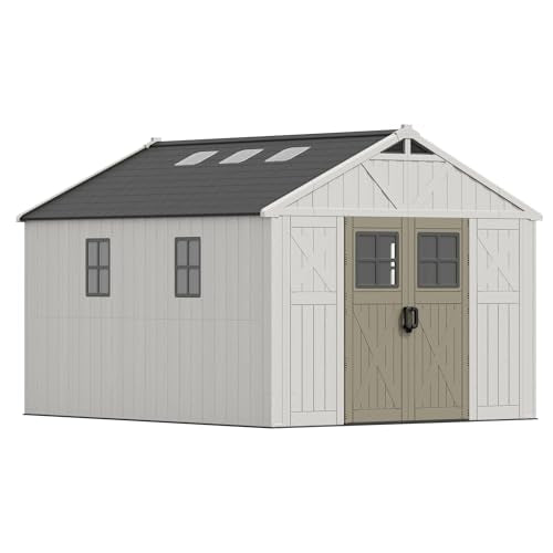10x12 FT Resin Outdoor Storage Shed with Floor