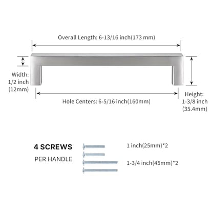 15 Pack 6-1/4 Inch Brushed Nickel Cabinet Pulls Drawer Handles (15 Count)